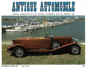 ANTIQUE AUTOMOBILE 1987 SEPT - '33 TEAKWOOD R-R, '33 PIERCE ARROW, SCHWAB&STUTZ